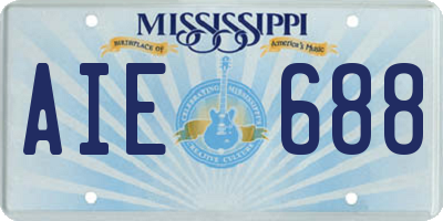 MS license plate AIE688