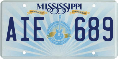 MS license plate AIE689