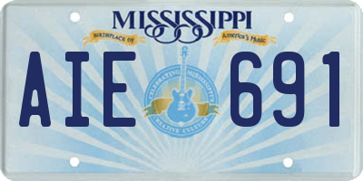 MS license plate AIE691