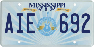 MS license plate AIE692