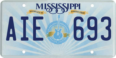 MS license plate AIE693