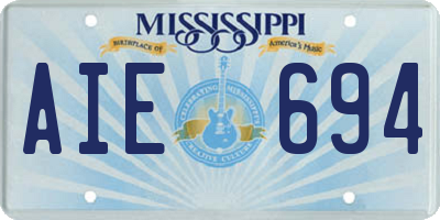 MS license plate AIE694