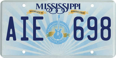 MS license plate AIE698