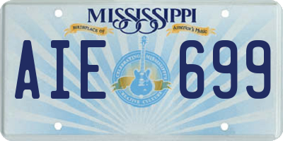 MS license plate AIE699