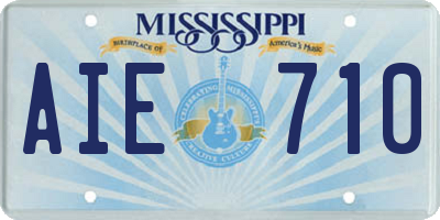 MS license plate AIE710