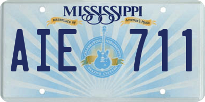 MS license plate AIE711