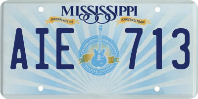 MS license plate AIE713