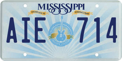 MS license plate AIE714