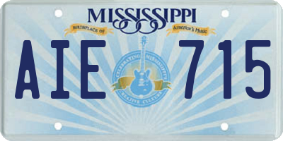 MS license plate AIE715
