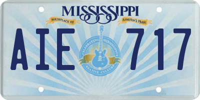 MS license plate AIE717