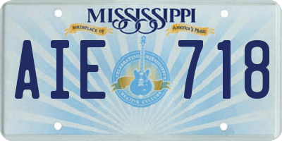 MS license plate AIE718