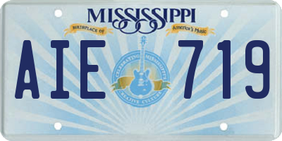 MS license plate AIE719