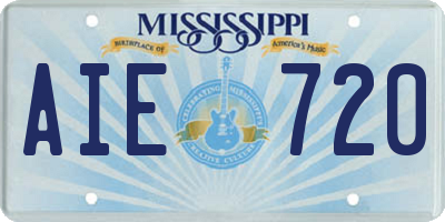 MS license plate AIE720