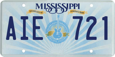MS license plate AIE721