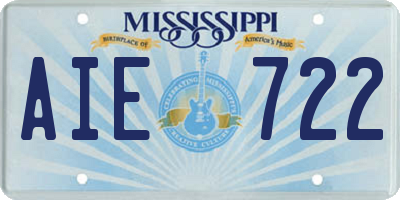 MS license plate AIE722