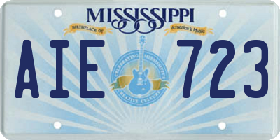 MS license plate AIE723