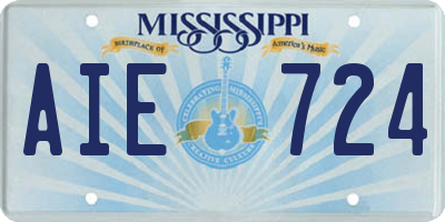 MS license plate AIE724
