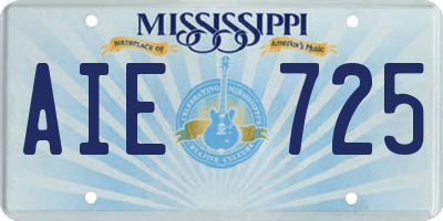MS license plate AIE725