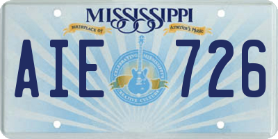 MS license plate AIE726