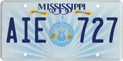MS license plate AIE727
