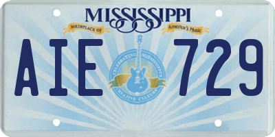 MS license plate AIE729