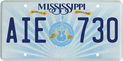 MS license plate AIE730