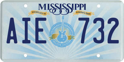 MS license plate AIE732