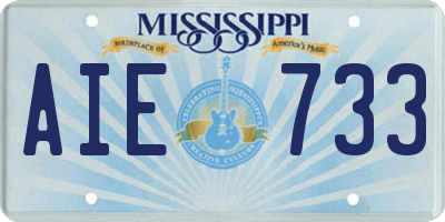 MS license plate AIE733