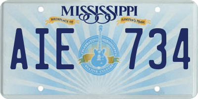 MS license plate AIE734