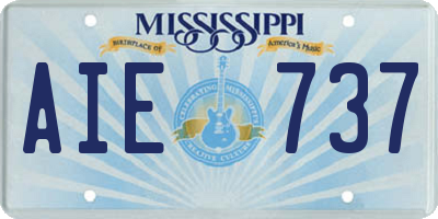 MS license plate AIE737