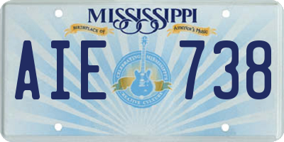 MS license plate AIE738