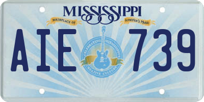 MS license plate AIE739