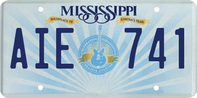 MS license plate AIE741