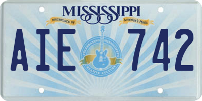 MS license plate AIE742