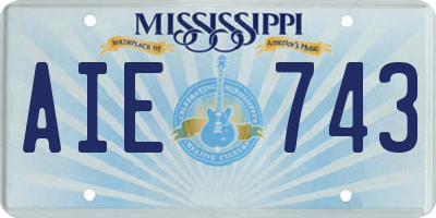 MS license plate AIE743