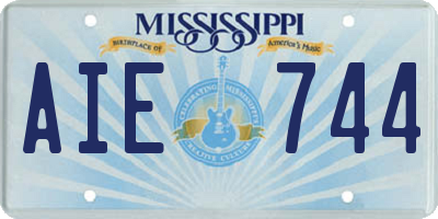 MS license plate AIE744