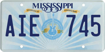 MS license plate AIE745