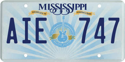 MS license plate AIE747