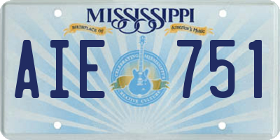 MS license plate AIE751