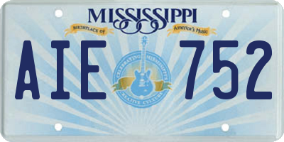 MS license plate AIE752