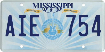 MS license plate AIE754