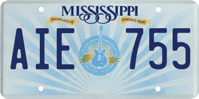 MS license plate AIE755