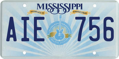 MS license plate AIE756