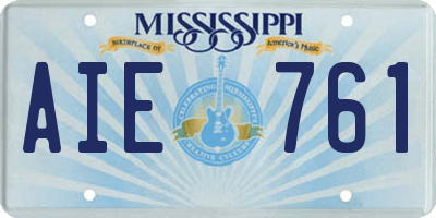 MS license plate AIE761
