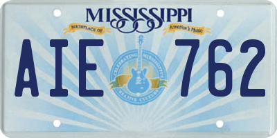 MS license plate AIE762