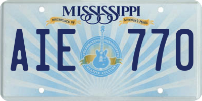 MS license plate AIE770
