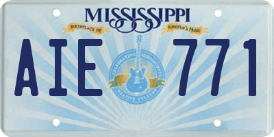 MS license plate AIE771