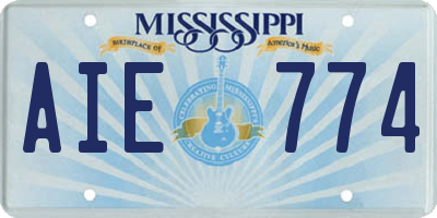 MS license plate AIE774