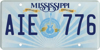 MS license plate AIE776
