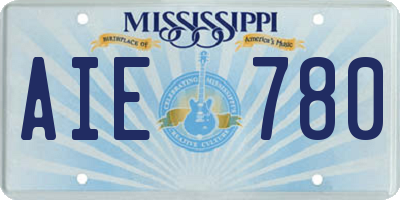MS license plate AIE780